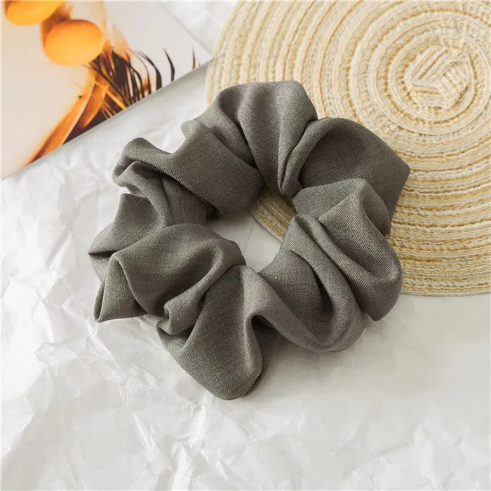4 dark gray 1 шт., женские элегантные хлопковые Однотонные эластичные резинки для волос, держатель для конского хвоста, резинки для волос, резинка для волос, повязка на голову, женские аксессуары для волос - Цвет: 4 dark gray