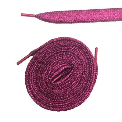 fuchsia 1 см широкий с металлическими блестками спортивная обувь шнурки для кроссовок 140 см/5" Длинные - Цвет: fuchsia