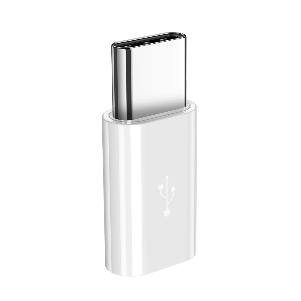 KISSCASE type c штекер micro usb мама typec c к micro разъем адаптер micro usb Женский конвертер USB-C адаптер для передачи данных - Цвет: Белый