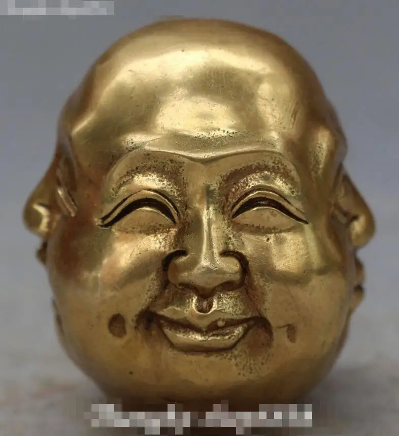 Китайская резьба 4 лица Будда счастливый сердитый грустное удовольствие голова