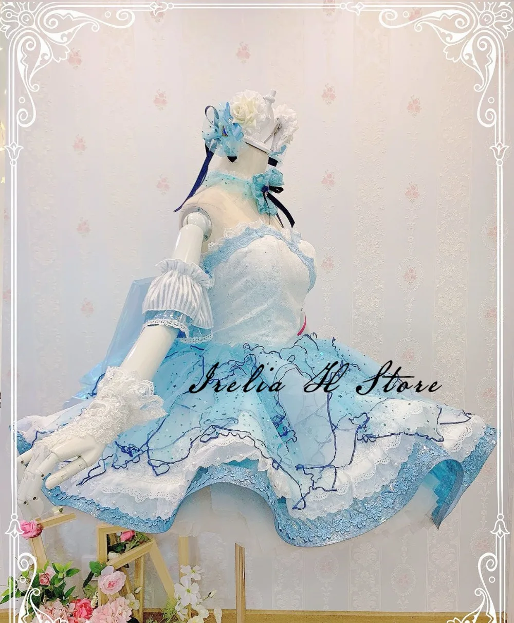 Милый! Солнечный свет! Aqours Watanabe You Медузы комплект косплей костюм голубое платье