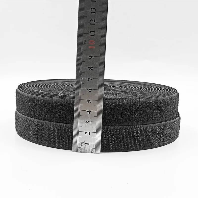 25mm Black 16/25/30/40/50/100 мм* 1 м/пара черный, белый цвет лента-липучка «Magic Tape» крюк и петля Самоклеящиеся Застежки ленты без клея швейные принадлежности - Цвет: 25mm Black