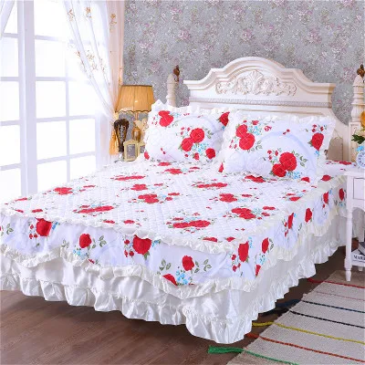 Rufflers, Корейская хлопковая кровать, юбка, наматрасник, Комплект постельного белья, эластичная простыня, Комплект постельного белья, 150 см X 200 см/180 см X 200 см, sabanas drap de - Цвет: Type 6