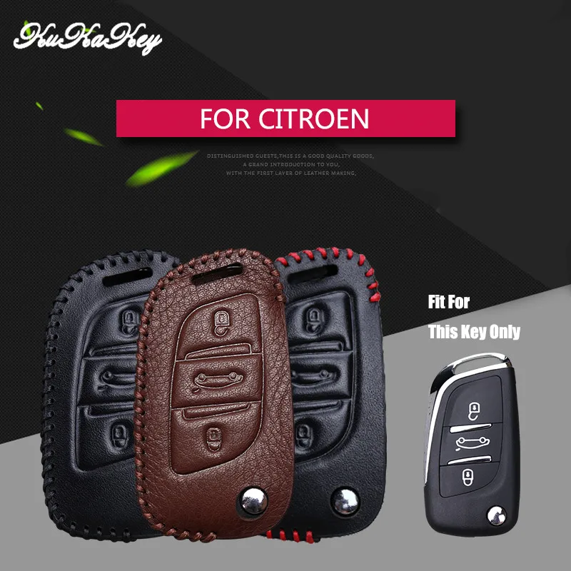 Чехол для ключа Citroen из натуральной кожи C3 C4 C5 Xsara Picasso C8 c4L Elysee Berlingo защитный чехол