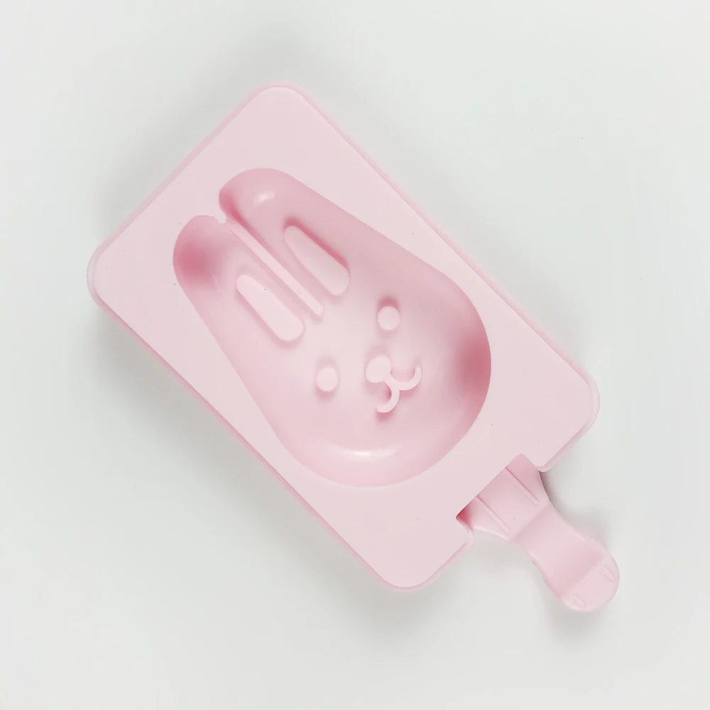 Silicone Ice Cream Mold Animal Icecream Bar Maker Cow Rabbit Pig Ice Cube Jello Mold Tray Square DIY Frozen Sucker Popside Tools