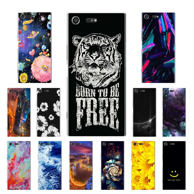 Новый чехол для Sony Xperia XZ Премиум мягкий TPU с принтом &quotволны&quot Premium G8141 G8142 задняя