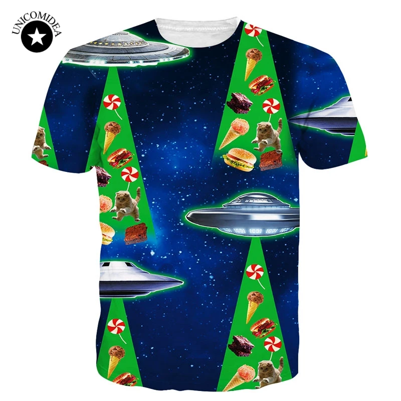 Футболка Мужская/женская с принтом НЛО/инопланетянина модный смешной брендовый