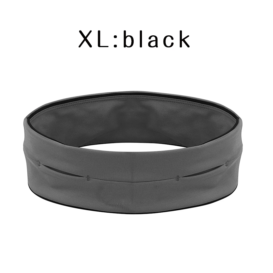 XL Black REXCHI Сверхлегкий ремень для бега для мужчин и женщин спортивная поясная сумка эластичный держатель для телефона пакет скрывающий Анти-Вор спортивные аксессуары - Цвет: XL Black