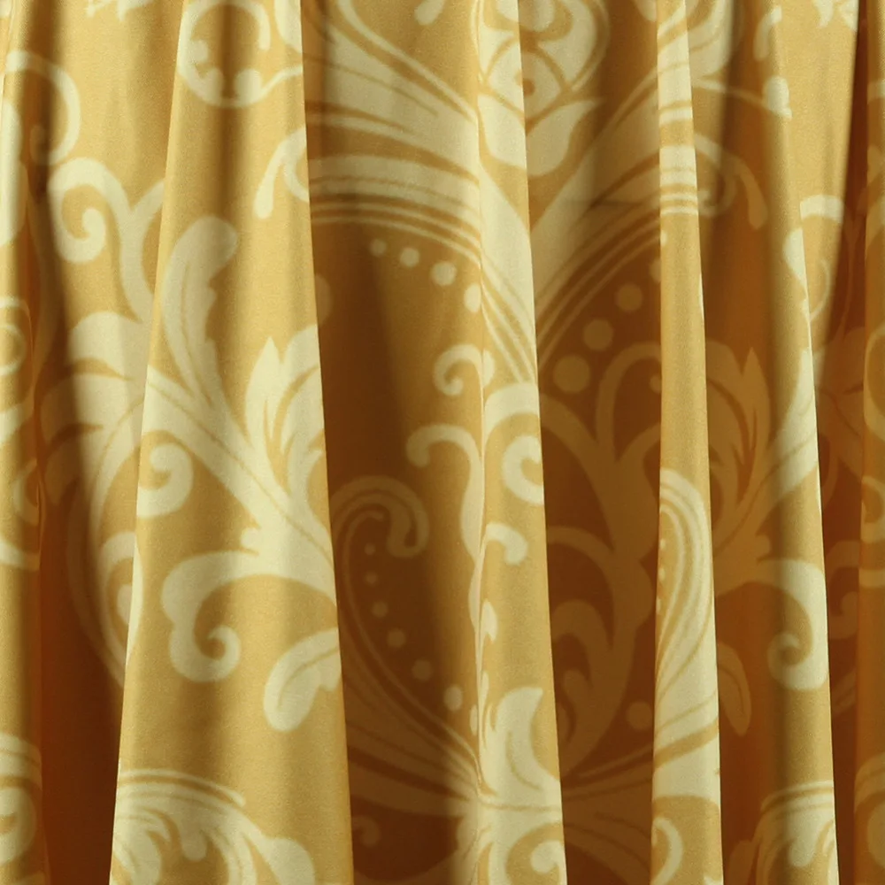 Новые желтый узором женщины юбки высокая талия пушистый свободного покроя дамы