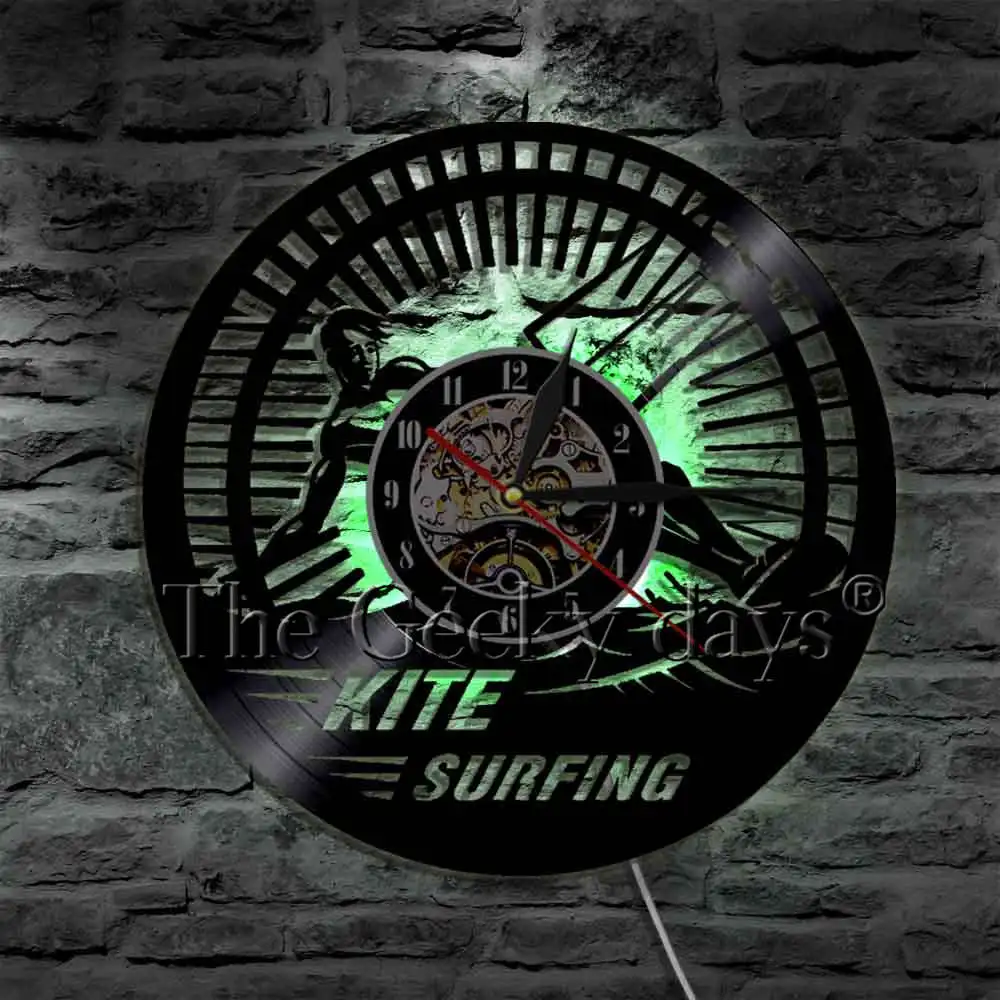 Настенные часы с эффектом тени виниловой пластины 3d-часы для серфинга | Дом и сад