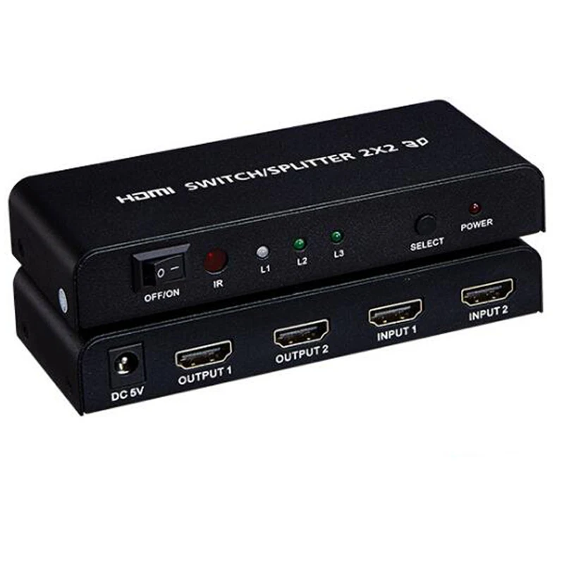 4K HDMI 2X2 переключатель сплиттер матрица 2X4 5X1 Коммутатор с пультом дистанционного