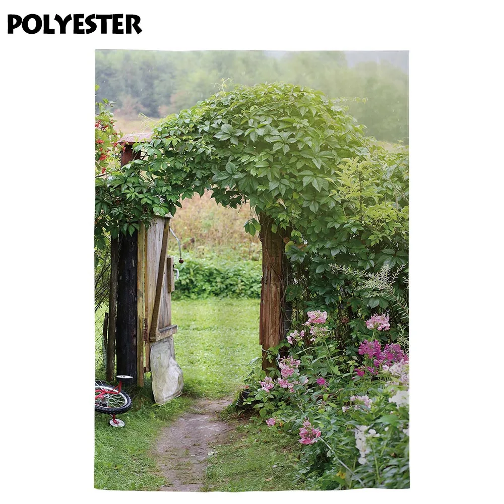 Allenjoy фон для фотостудии садовые ворота ретро деревенская трава цветок декорация