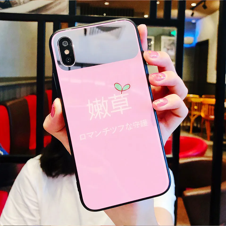 Cover Glass For iPhone 7 6s 8 Plus 6 Capa Funda X Cases Tempered Phone Case Coque |