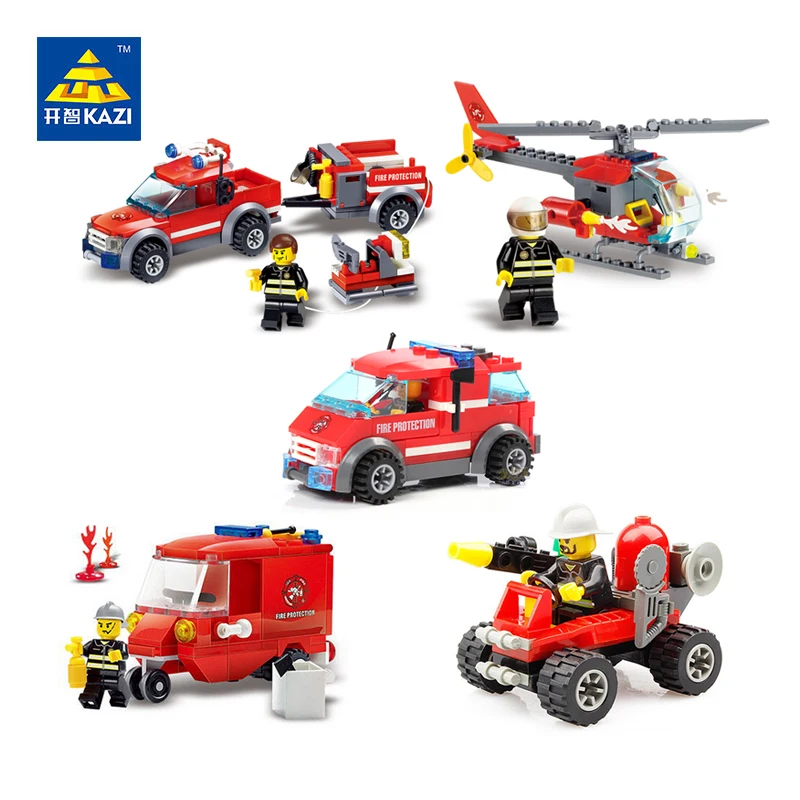 KAZI Fire Vehicle конструктор автомобиль вертолет модель строительные блоки Brinquedos