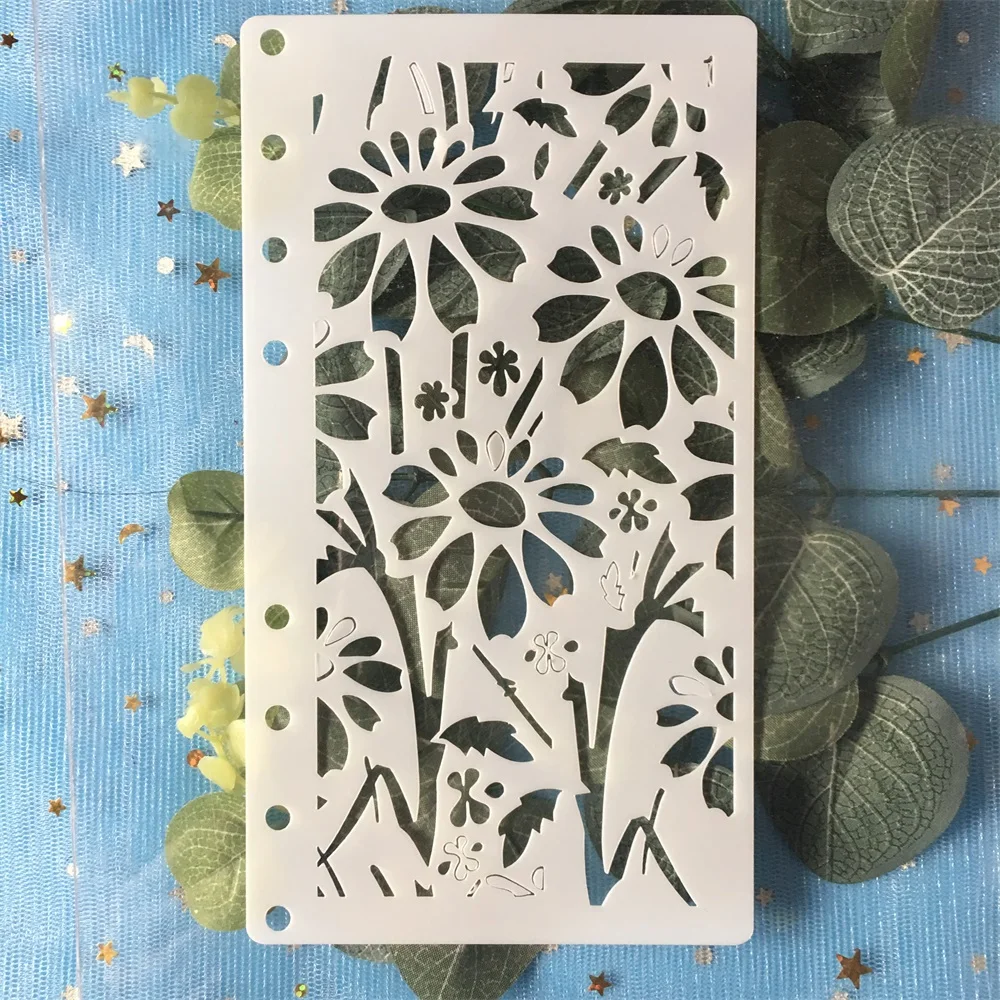 Новый A6 Sun Flower Leaf DIY ремесло трафареты настенная живопись штампованная для