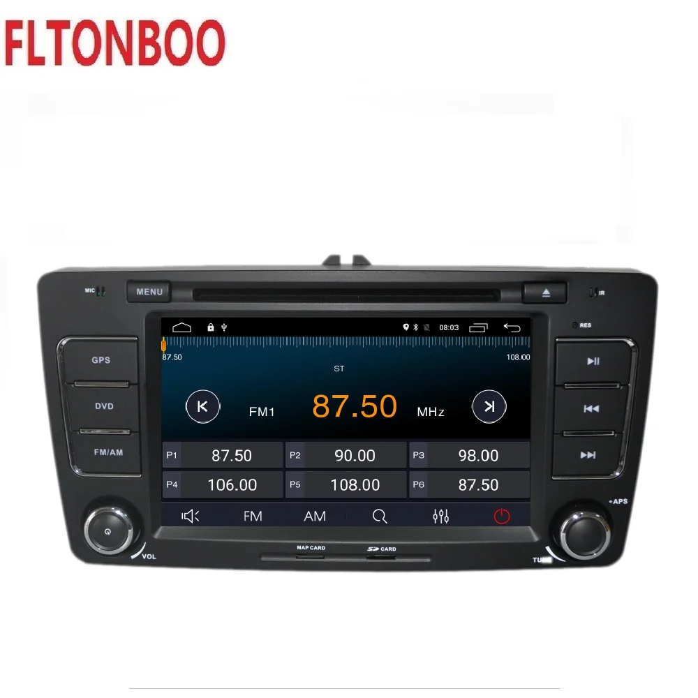 Android 9 для Skoda Octavia gps-навигация wifi радио bluetooth руль Canbus Бесплатный 8g карта mic