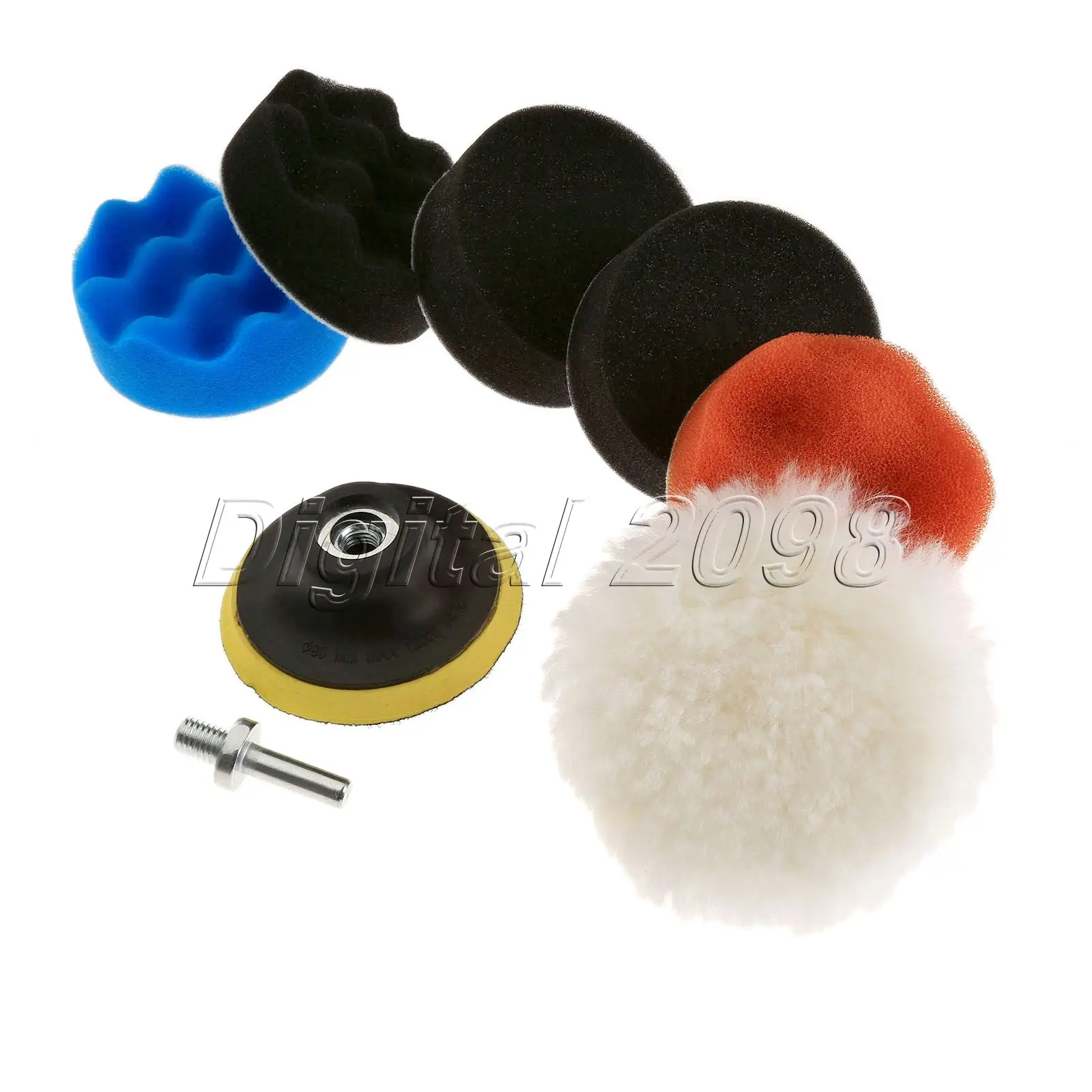 

Yetaha 7Pcs 3" Auto Polishing Buffing Pad Sponge Wheel Kit + M10 Drill Adapter Car Buffer Car Wash Wax Detailing Cleaning Tool