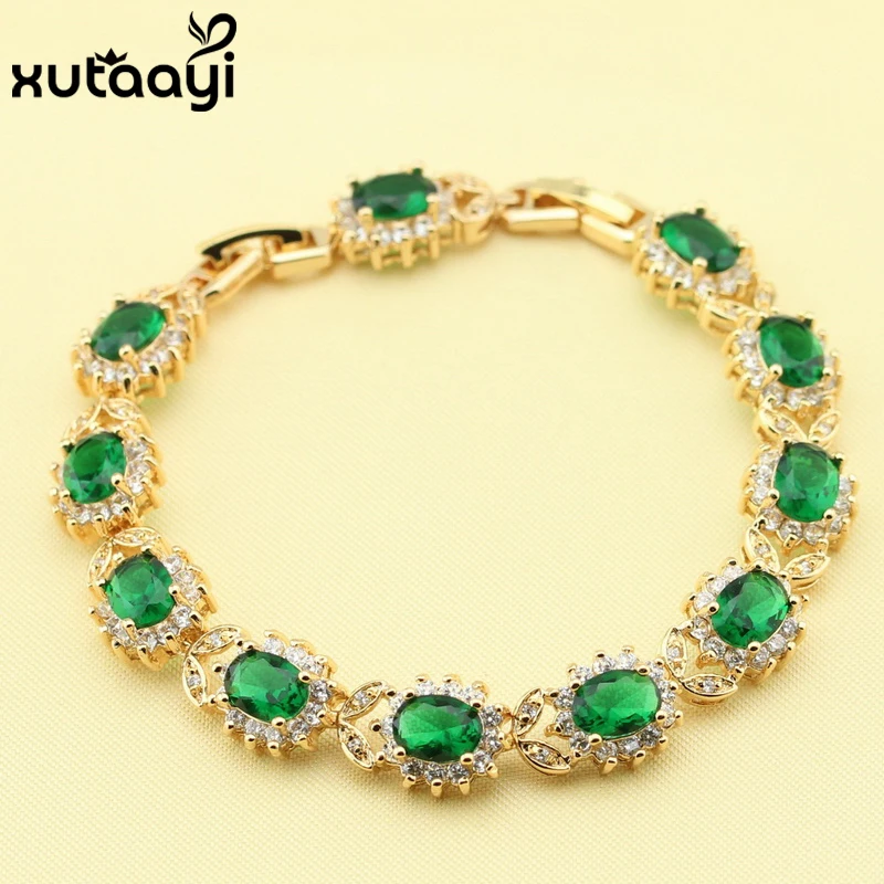 Женский браслет цепочка с Зелеными камнями 18 + 3 см|chain bracelet|link chain braceletbracelet bracelet |