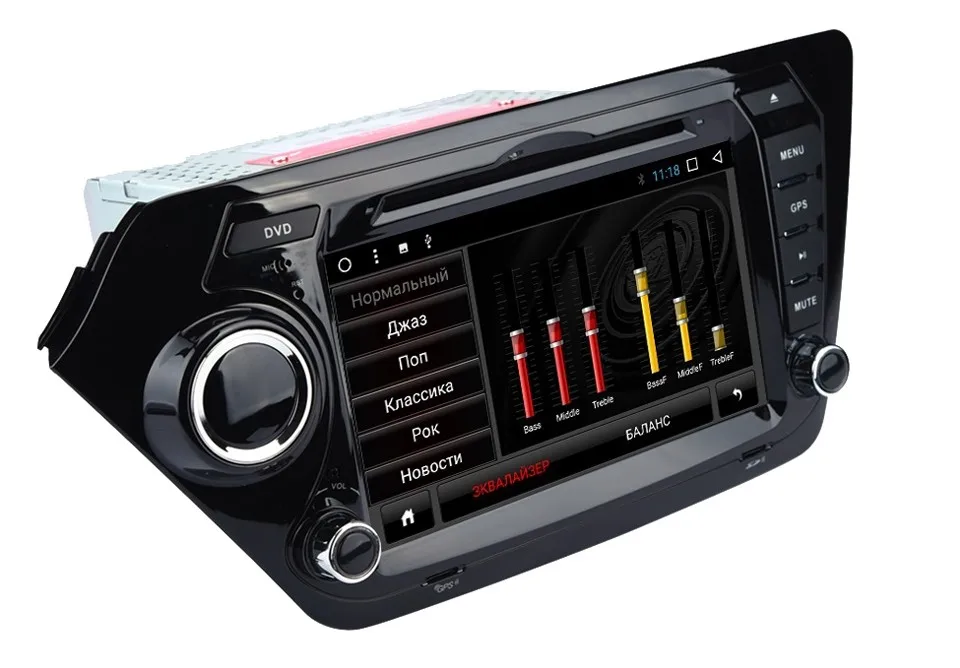 Штатная магнитола для Kia Rio,K2 2010-,Marubox 8A200DT3, Android 7.1,Четырехядерный процессор Allwinner T3 1.2Ghz,Радио чип TEF6686,Оперативная 2GB,Встроенная 32GB,DVD,навигация,BlueTooth,Поддержка кнопок на руле