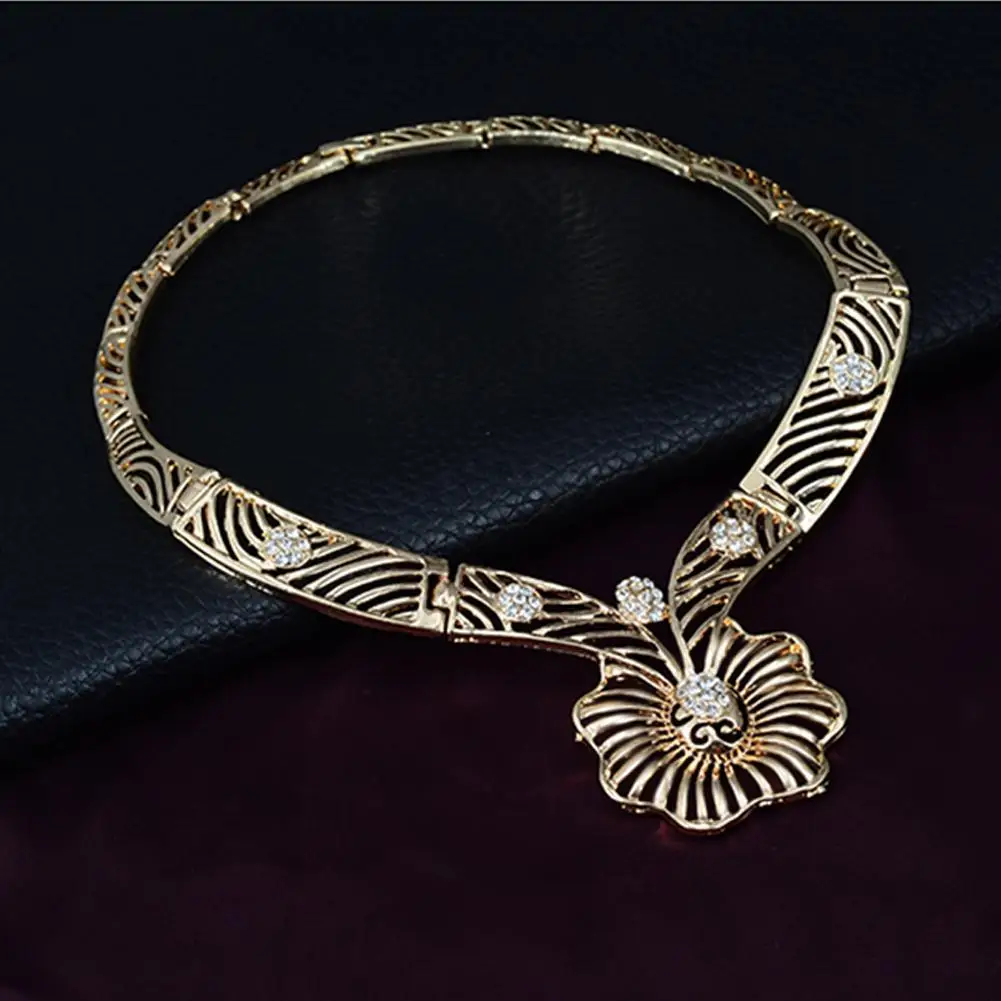 Valentine's Day Chunky European Jewelry Pendant Austrian Crystal Necklace Bracelet Ring Earrings 4PCs Set | Украшения и