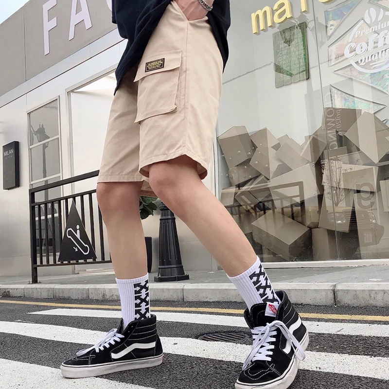 Шорты женские летние Harajuku корейский стиль пара Простые ретро женские s Карго спортивные Свободные повседневные Карманы Прямые BF короткие эластичные