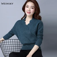 women knitted sweater and pullovers criss cross korean fashion style jumper sweaters female autumn 2019 new sweater