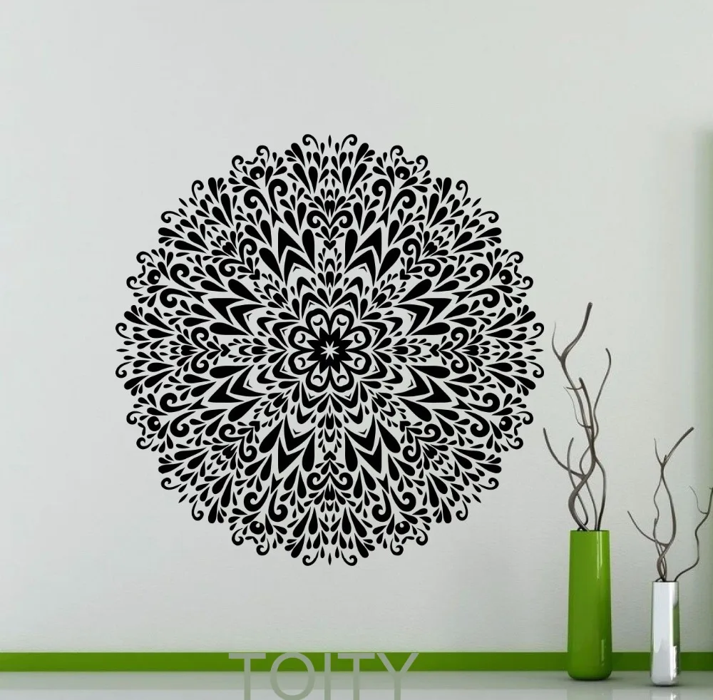Мандала Наклейка на стену тренажерный зал орнамент мехенди Йога намаст
