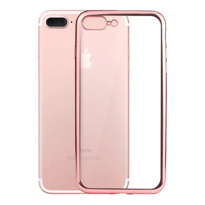 For iphone XS Rose Gold Soft Silicone on MAX Plating Transparent On XR 8Plus 6S 7 Case Fundas Capa |