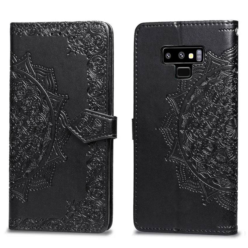 Для Galaxy Note 9 8 чехол люкс кожаный бумажник флип для S8 S9 плюс Чехол a6 S6 S7 край J5 J7 A3