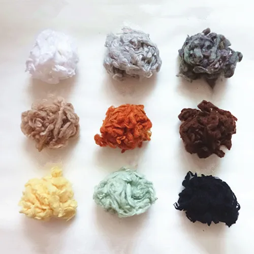 Смешанные цвета! Высококачественные цветные волнистые вьющиеся шерсть ровинг