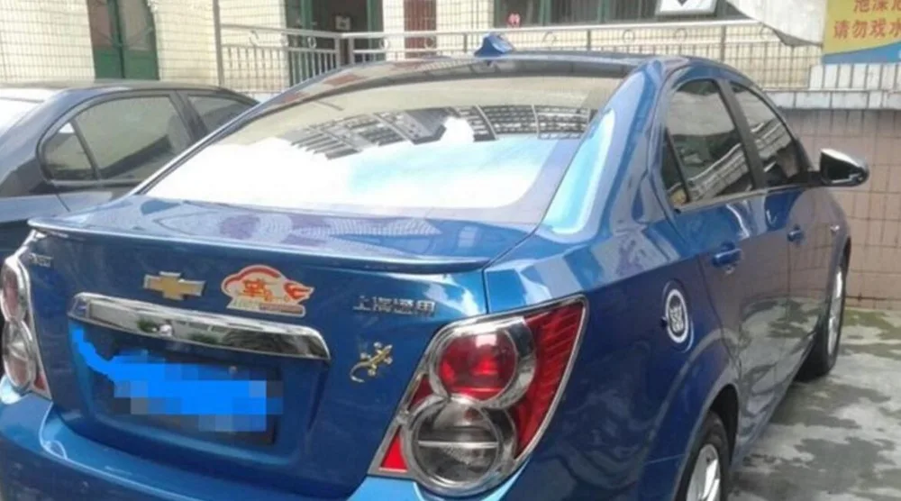 Неокрашенный задний спойлер Osmrk из АБС пластика для багажника chevrolet aveo sonic 2011 13|rear