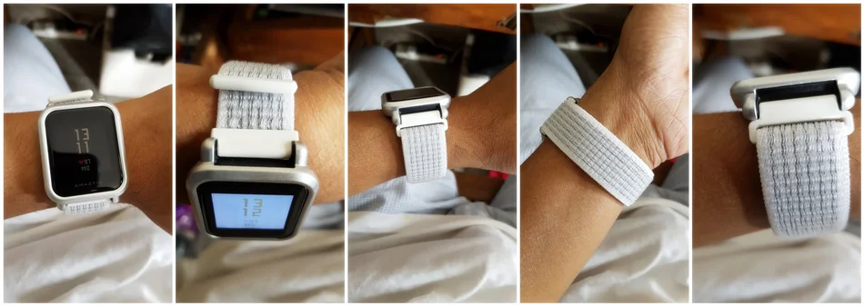 22 мм 20 мм нейлоновый ремешок для Xiaomi Huami Amazfit Bip pace, ремешок на запястье, нейлоновый ремешок на липучке, Смарт-часы, браслет, аксессуары