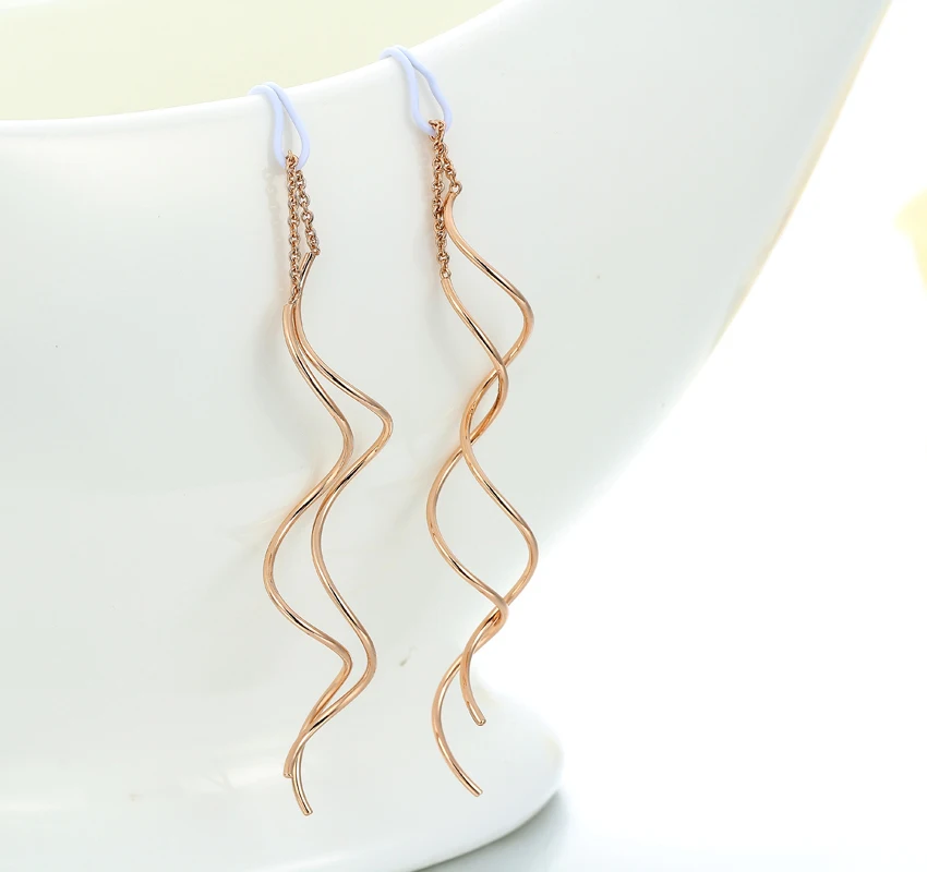 Розовое золото цвет Thead Двусторонняя вихревая звеньевая цепочка свисающие