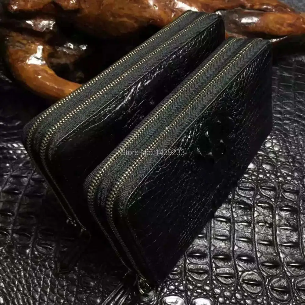 Мужской Длинный кошелек из 100% натуральной кожи аллигатора мужской бумажник
