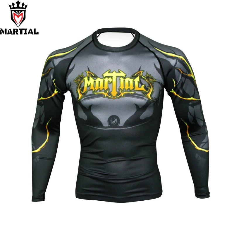 Боевые: Ours is the fury с принтом длинным рукавом рашгарды фитнес ММА grappling рубашки bjj