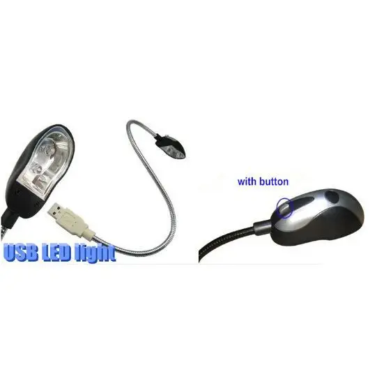 1pc Mouse shape USB LED light Light Flexible neck 2 lamp flexible with button for notebook&ampPC free shipping track |