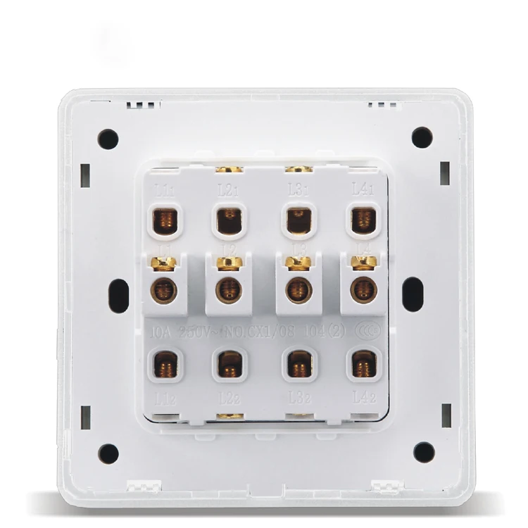 

Home-Mounted Switching Power Supply Panel, 86-Type Concealed White, Four Open Dual Control Switch Panel, PC 220V 10A