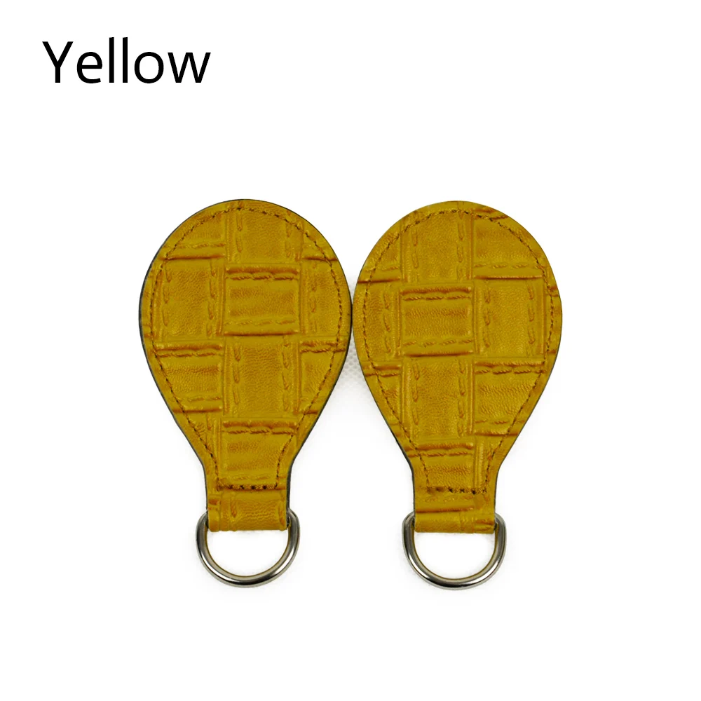 Yellow TANQU, 1 пара, 2 шт., плетение, узор, пэтчворк, тиснение, ПУ, капля, крепление для Obag, ручка, ремешок, цепь для OBag, Obasket, женская сумка - Цвет: Yellow