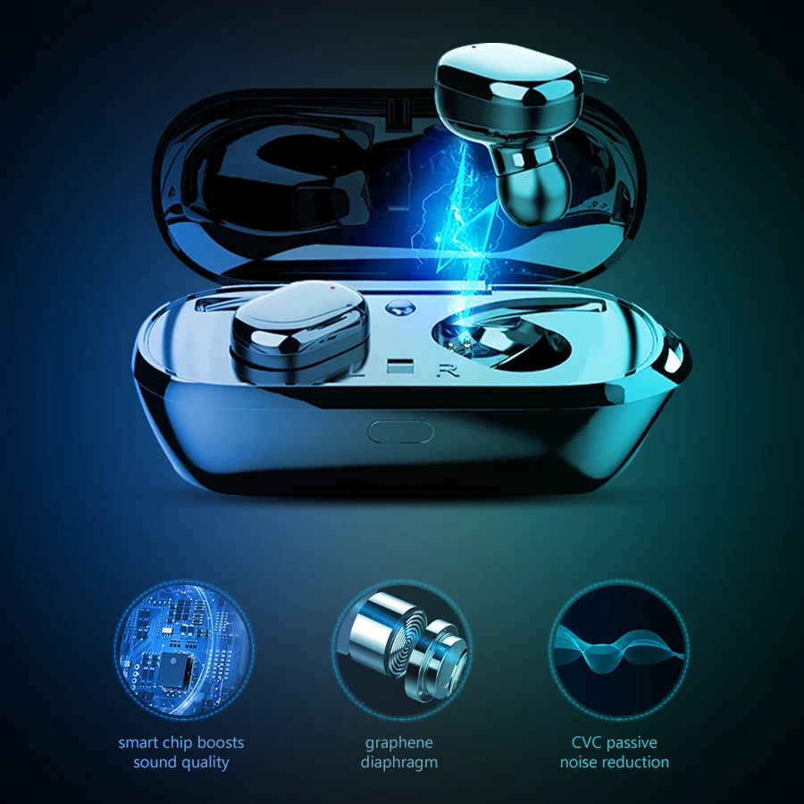 CBAOOO T2S TWS мини беспроводные Bluetooth наушники стерео V5.0 наушники с сенсорным управлением Спортивная гарнитура с микрофоном наушники для зарядки