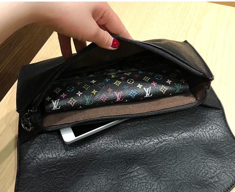 Korean Style Diamond Clutch Bag PU Leather Fashion Clutches Bags Solid Color Big Purse Women Shoulder Bags Crossbody Pack Gifts