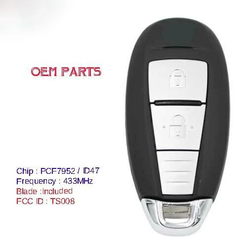 KEYECU OEM 2 кнопки смарт ключ карта 433 МГц PCF7953XTT ID47 для Suzuki Swift SX4 Vitara 2010 2015 FCC: TS008|Ключ от