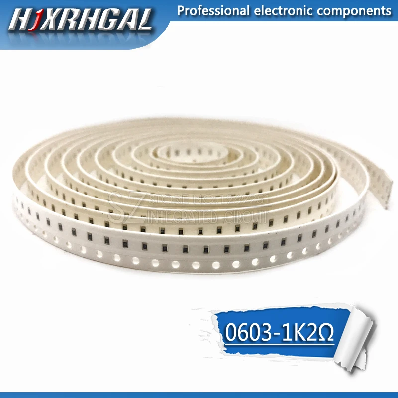 300 шт 0603 бескорпусный постоянный резистор SMD 1 2 K Ом 1K2 122 hjxrhgal|Резисторы| |