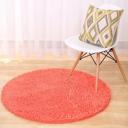Carpet4 Сплошной цвет толстый мягкий синель круглый ковер спальня кухня гостиная стул чайник стол коврики ванная комната нескользящий коврик - Color: Carpet4