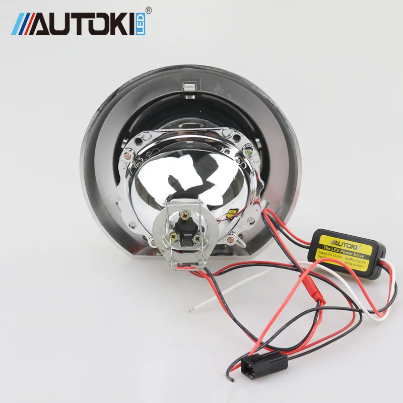 Бесплатная доставка AUTOKI 3 0 дюймовый TiGuan светодиодный DRL с H1 Mini Hi/Low bi Комплект