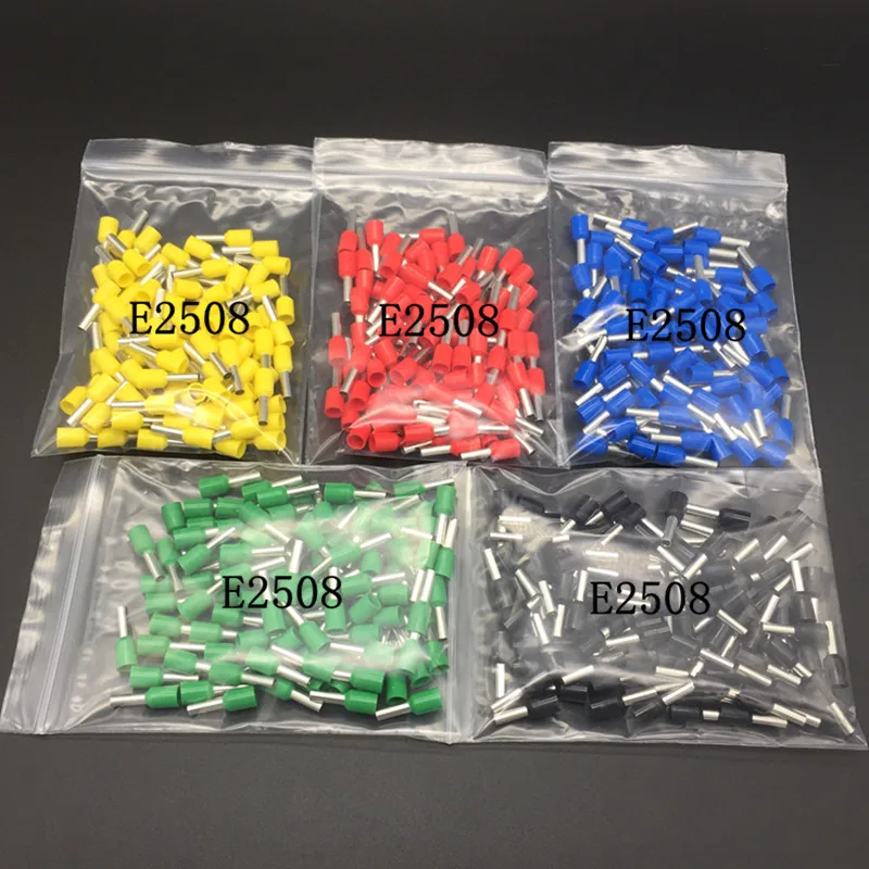 

200Pcs/Pack E2508 Tube 2.5MM2 Insulated Cable Wire Connector Crimp Terminal