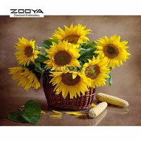 zooya diamond embroidery diy diamond painting sunflower flower baskets diamond painting cross stitch rhinestone decoration cj576