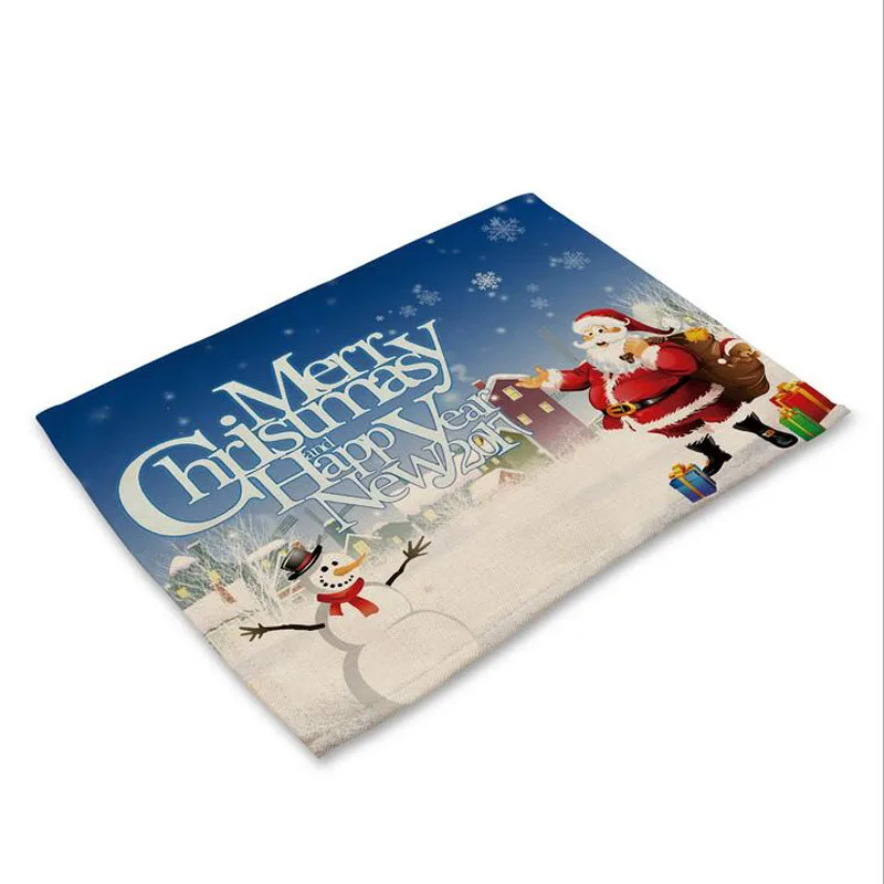 Christmas Santa Claus placemat Fabric coaster Table decoration mat Kitchen Posavasos Manteles individuales Onderzetters H315 | Дом и сад
