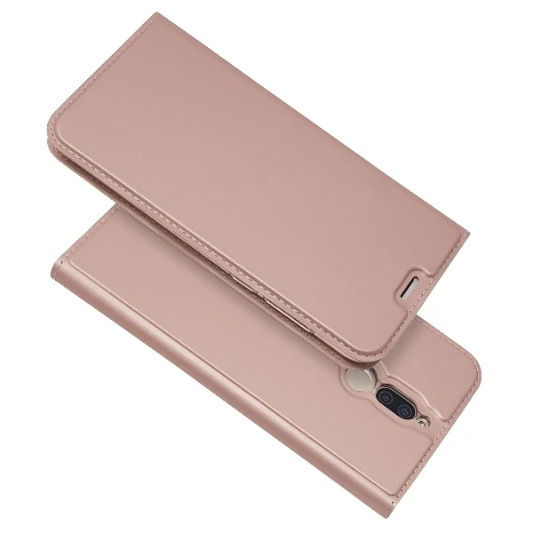 Rose goid Для Huawei Mate 10 lite ультра-тонкий кожаный магнитных флип бумажник чехол для Honor 9i/ nova 2i/maimang 6 - Цвет: Rose goid