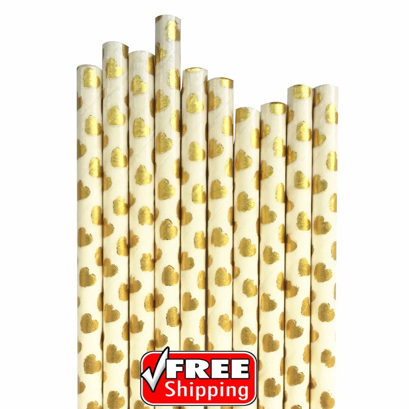 

200 шт., бумажные соломинки в форме сердца, винтажная Свадебная декорация на День святого Валентина, большой объем