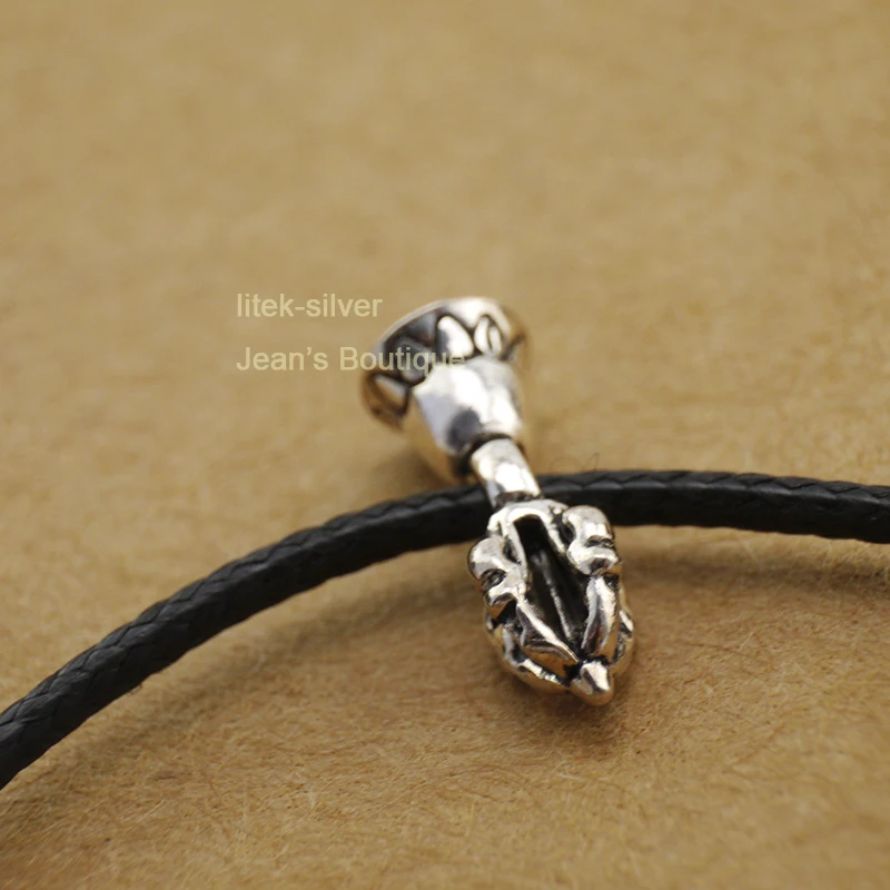 S92 твердый Стерлинговый SIL Тибетский буддизм Vajra Bell Dorje Charm Spacer Подвеска DIY